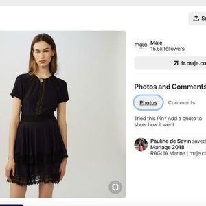 NWT!! Navy Maje Flounced Lace Dress Size 1 (XS) ✨